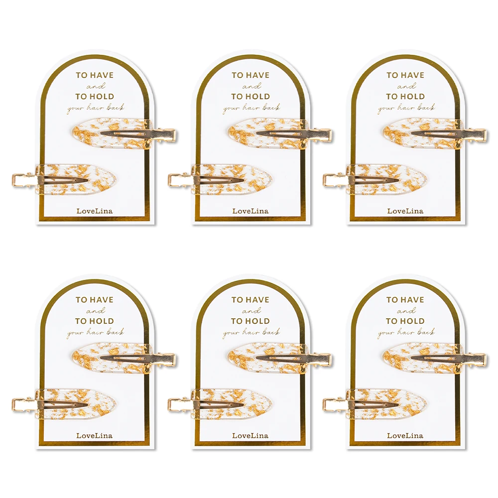 Hochzeit Gold Glitzer Haarspangen Acrylharz Haarspangen Brautjungfer Geschenk Hochzeit Bachelorette Party Kopfschmuck Haarschmuck