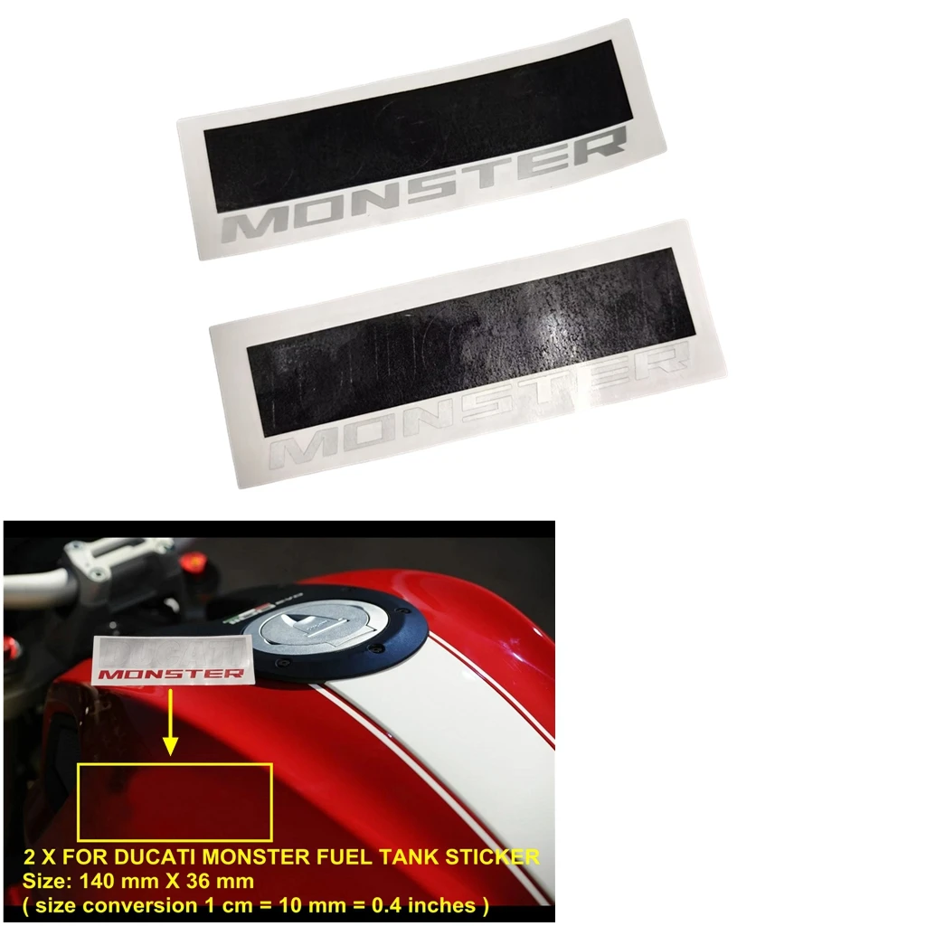

Motorcycle Die Cut Vinyl Fuel Tank Side Stickers Decals For DUCATI MONSTER ( ANY COLORS ) 2 Pics 140 mm X 36 mm