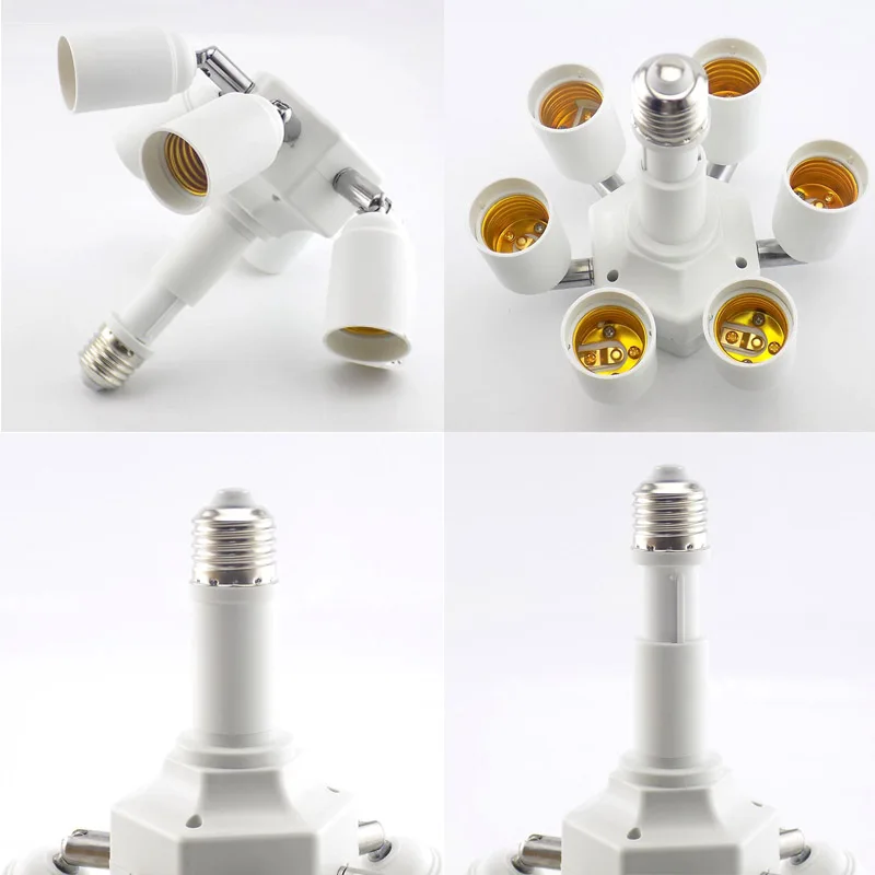 E27 Socket to 3 4 6 E27 Adapter Bulb Lamp Holder Converters E27 Base Socket Splitter LED Light Holder Smart Lighting Accessories