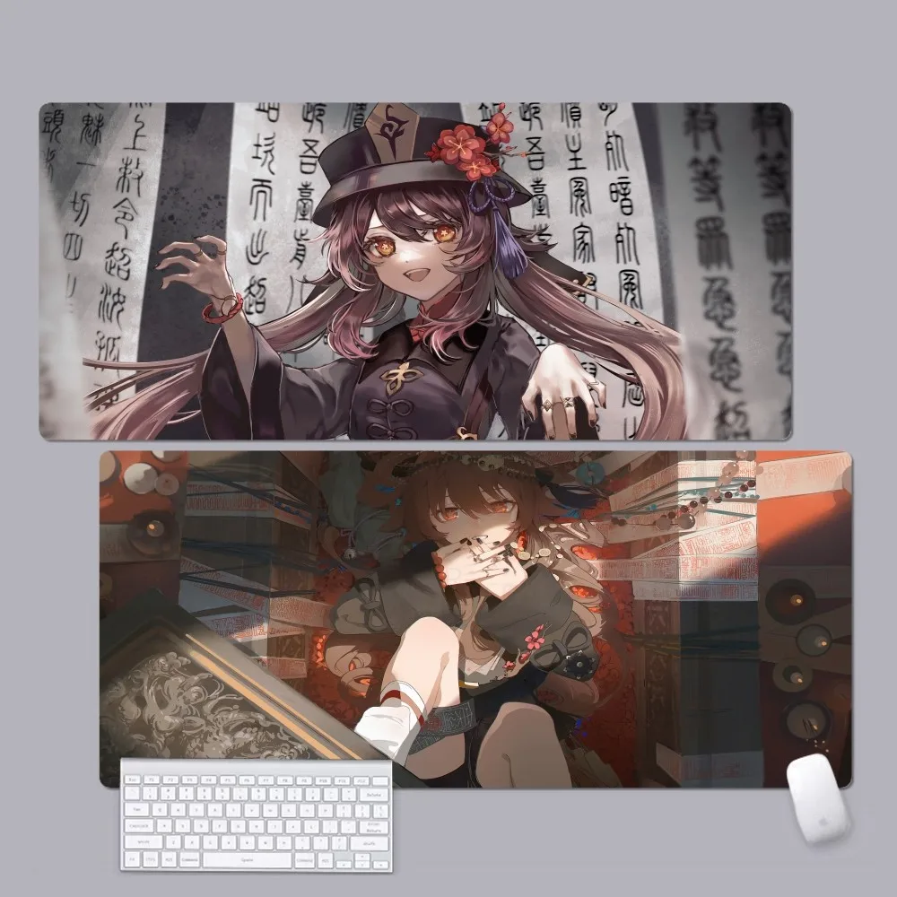 Hu Tao Genshin Impact Mousepad Custom Skin Cartoon Anime Gaming Mouse Pad Keyboard Mouse Mats Desk Mat Accessories Girls Bedroom