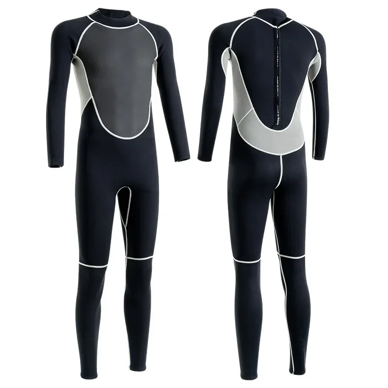 

Men's Women's Diving Suit 3mm Neoprene Warm Cold Proof Wetsuit Snorkeling Swimming Sunscreen One-piece Surfing Suit Back Zipper