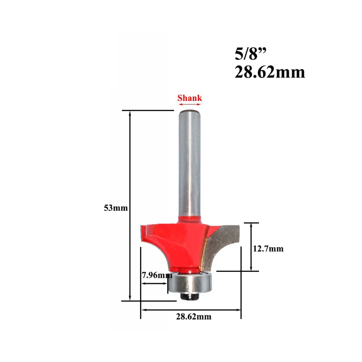 حفر دائرة نصف قطرها مستديرة لقطع أربعة الزاوية ، 6 مللي متر x 25.4 مللي متر-6 مللي متر x 58.28 مللي متر