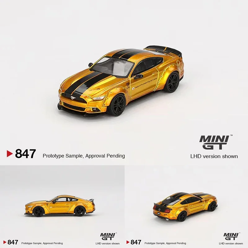 PreSale MINIGT 847 LBWK Mustang LB Gold 1:64  Diecast Diorama Model Collection Miniature Toys