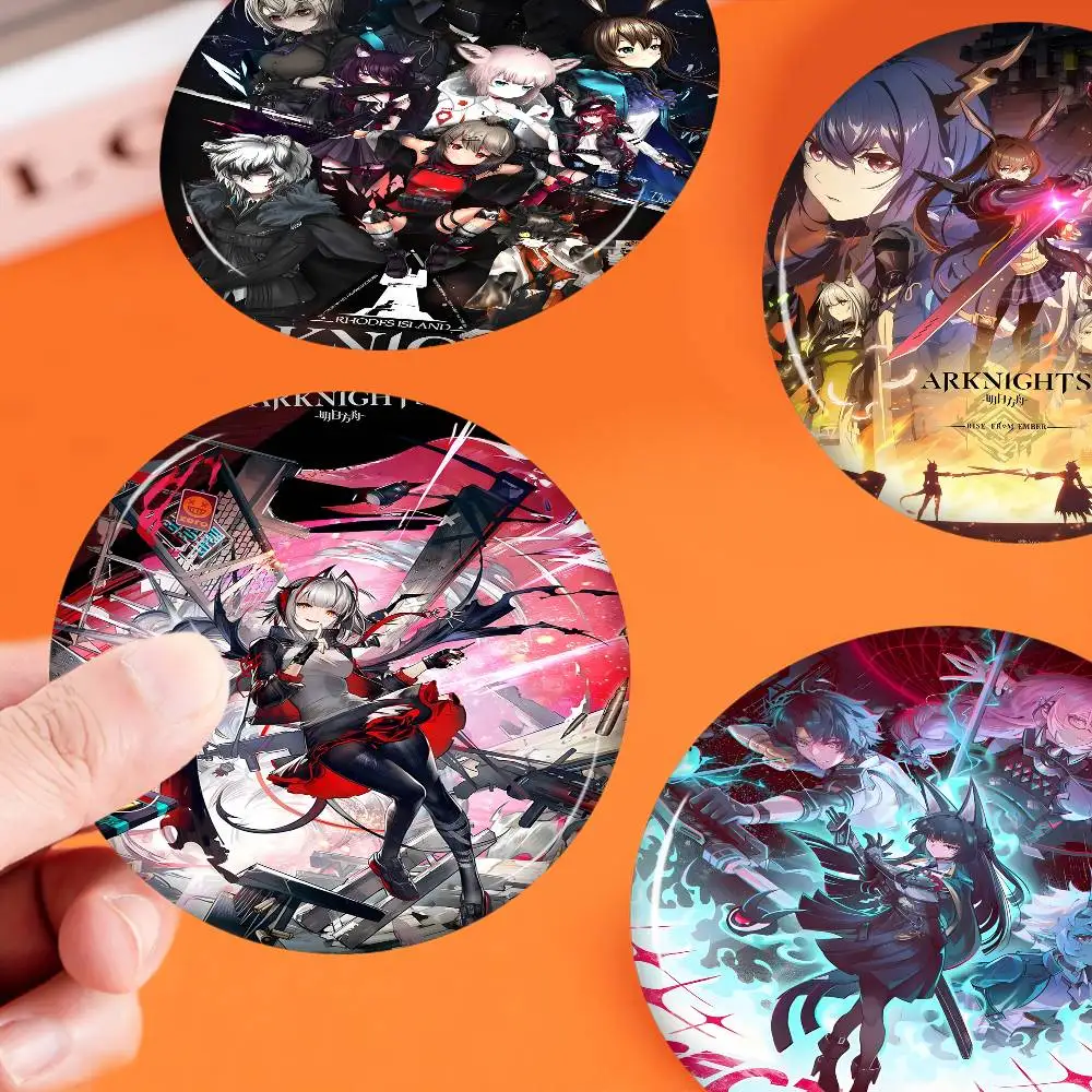 Anime Game A-Arknights Creative Pins Funny Faces Round Snap-in Brooch Badge Backpack Hat Accessories Jewelry Gifts