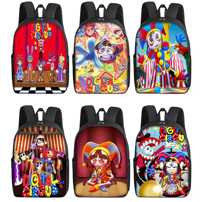 The Amazing Digital Circus Backpack Pomni Jax Clown Rabbit Backpacks Multi Color Play Tricks School Bag For Kids Christmas Gifts