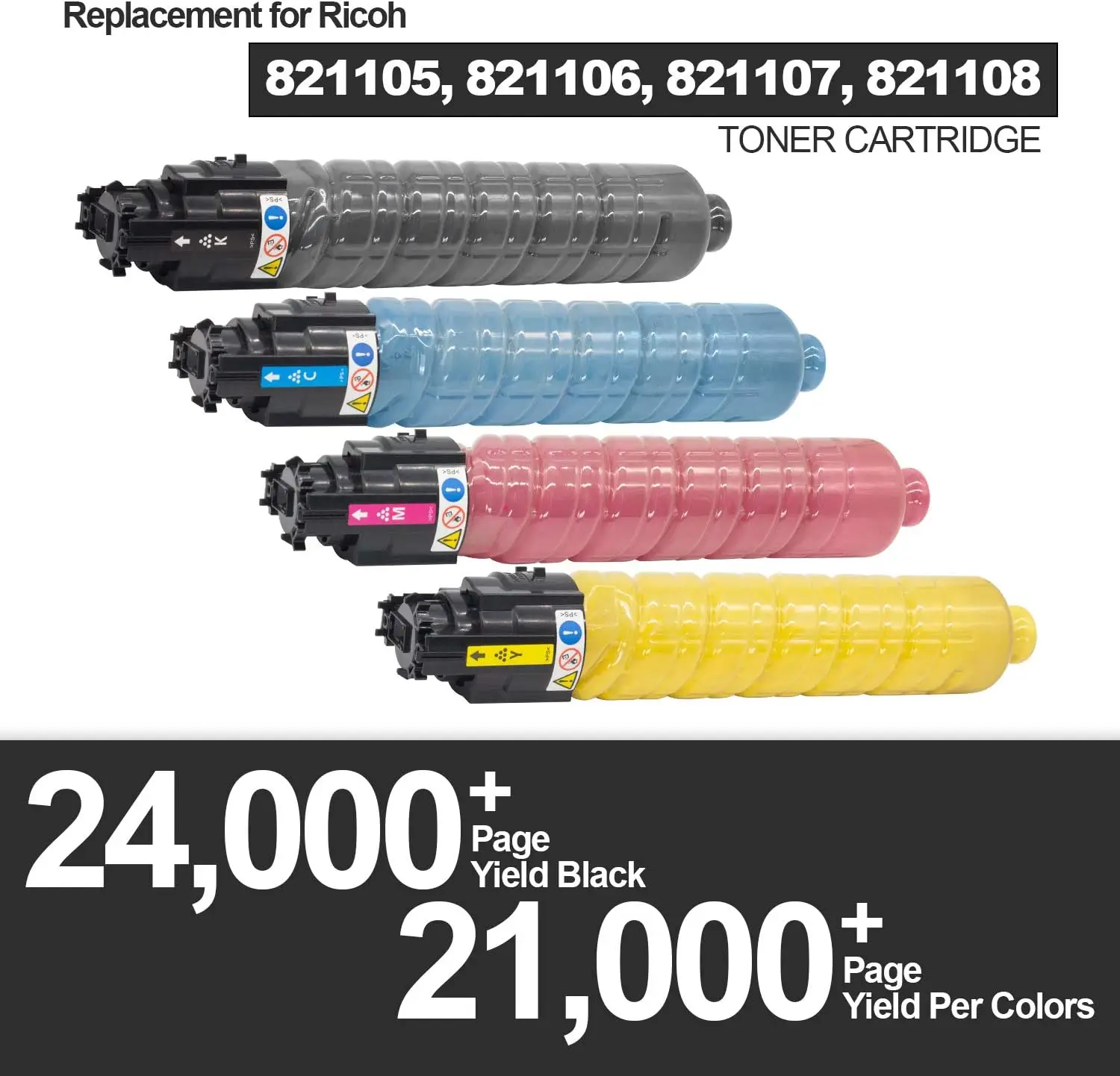 Weemay SP C430A C440DN Toner Cartridge High Yield Compatible for Ricoh 821105 821106 821107 821108 for Ricoh Aficio SP C430A