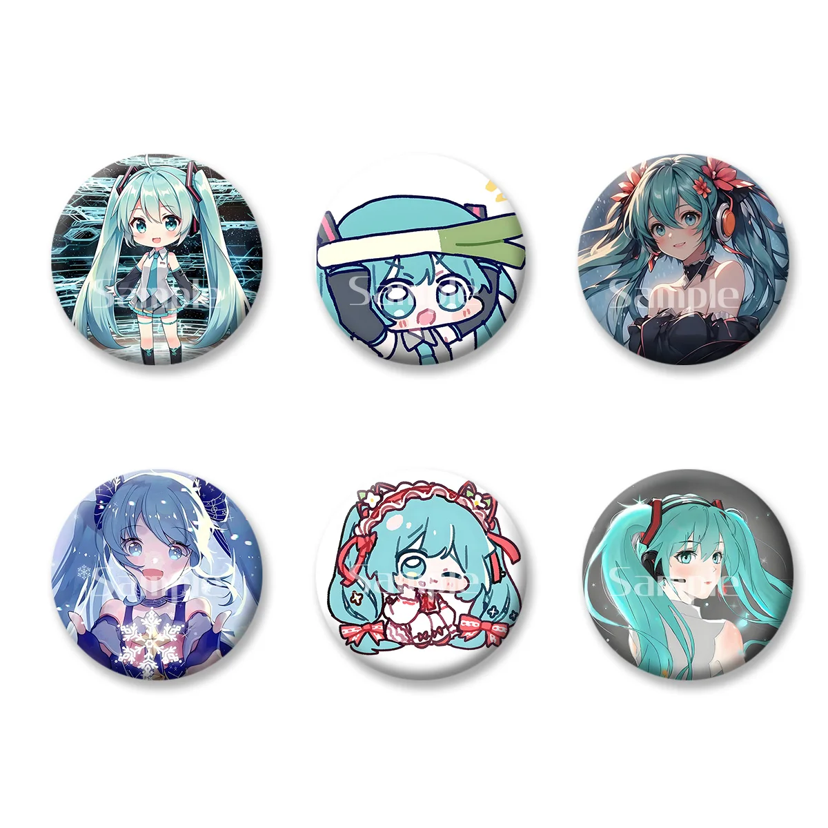 

Japanese Anime Cartoon Characters Cute Style Flash Badge Cards Souvenir Keychains Makeup Mirror Fridge Magnet ACG Accessories