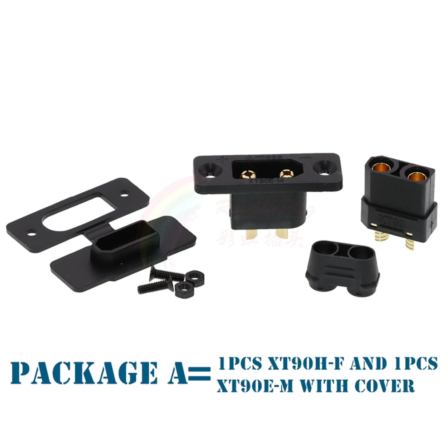 1SET XT90E-M Wire Connector XT90E Male Plug Gold-plated XT90 Mounting Black Socket Or XT90H-M Amass New