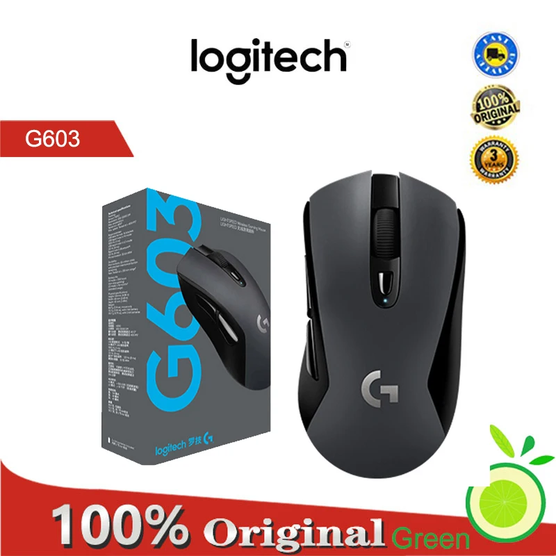 Logitech g603 Wireless Mouse Game Light Speed, Wiht Hero  32-bit sensor, ARM microprocessor, 12000dpi