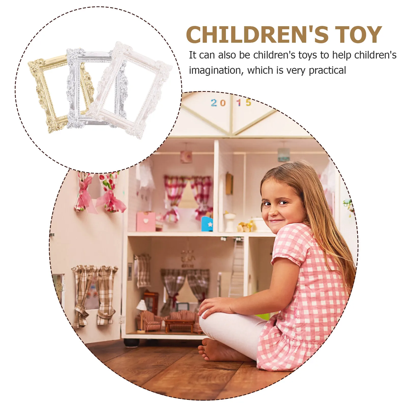 9 Buah Bingkai Foto Resin Retro Miniatur Dekorasi Kerajinan Diy Antik untuk Casing Ponsel Bingkai Foto Kecil Aksesori Ringkas