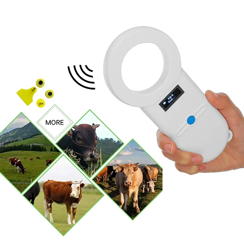 

long distance FDX-B ISO11784/85 animal ear tag scanner 134.2khz RFID microchip transponder glass tag reader for cattle,cow,pig