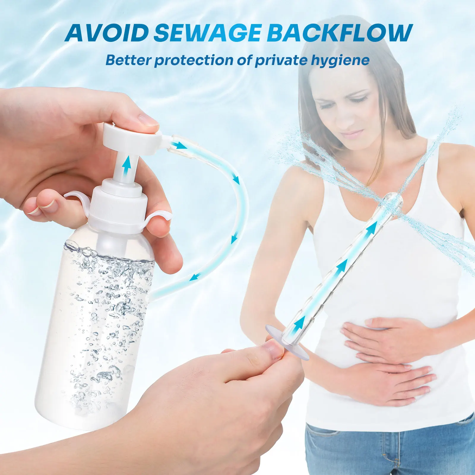 300 مللي المؤنث المهبل الدوش الشرج الدوش نظافة حقنة شرجية الشرج المهبل تنظيف عدة حقنة شرجية زجاجة مضخة حقنة شرجية زجاجة للنساء الفتيات
