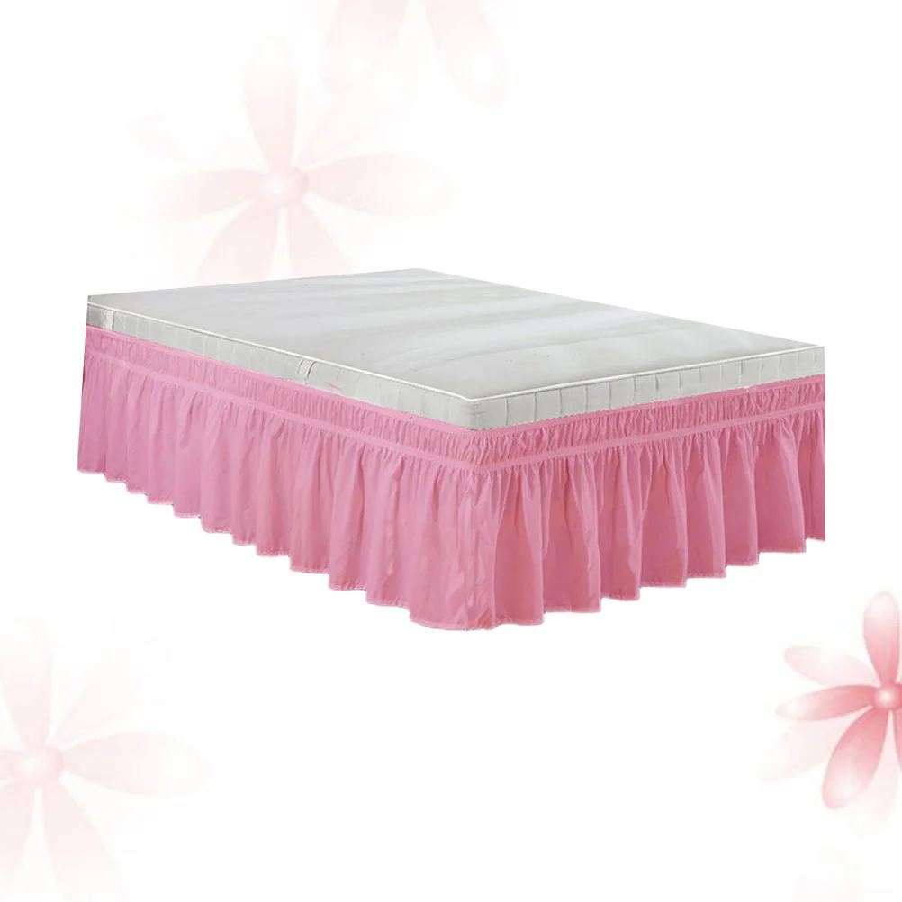 الوردي البوليستر القطن تكدرت الغبار كشكش للسرير المخفية زيبر الفراش مطوي تنورة منتفخ ديكور المنزل سيارة