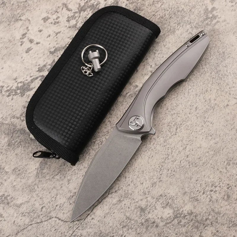 Hansen Titanium Alloy Folding Knife  M390   Ball Bearing  Camping Tactical Hunting Camping EDC Survival Tool Knives