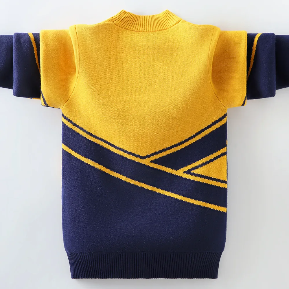 Children's Cotton Sweaters Print Pattern Autumn Winter Kids Knitted Warm Pullovers For Teenager Boys 4-15 Years Clothes