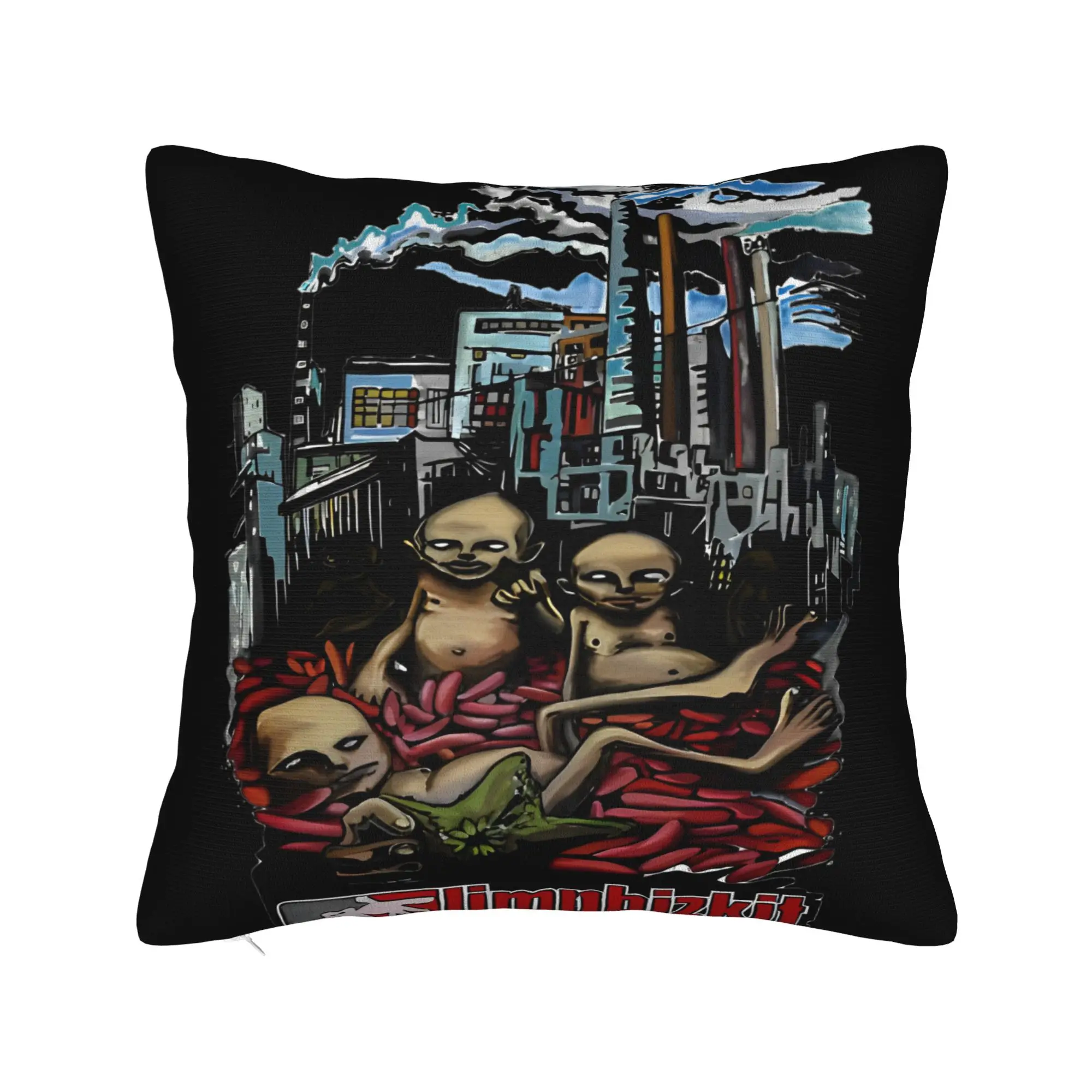 Limp Bizkit Music Square Pillow Cases  Metal Band Rap Rock Cushion Cover Fashion Polyester Decor Pillowcase for Living Room 18