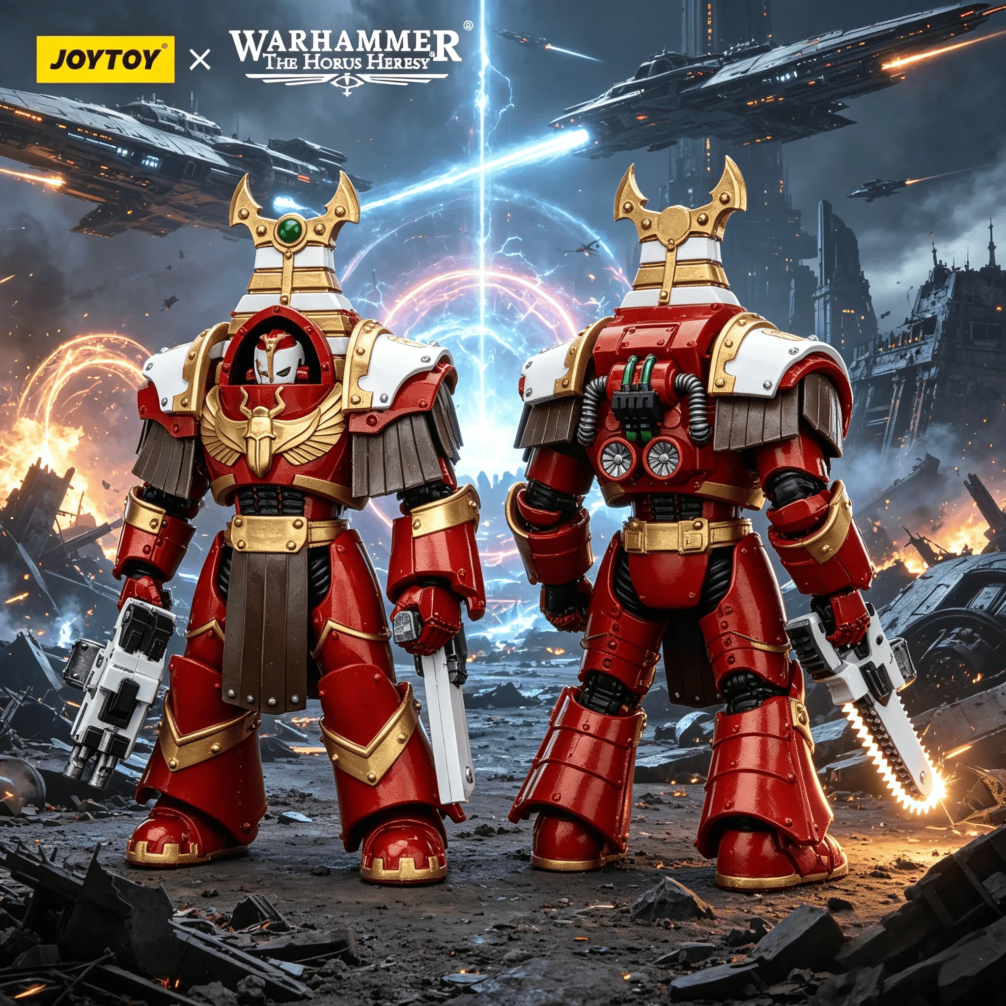 

Фигурка JOYTOY Warhammer 40000/40k: Кабала Терминаторов Тысячелетних Сынов (Хорус-гереси) с комбинированным болтером и цепным кулаком, Сехмет