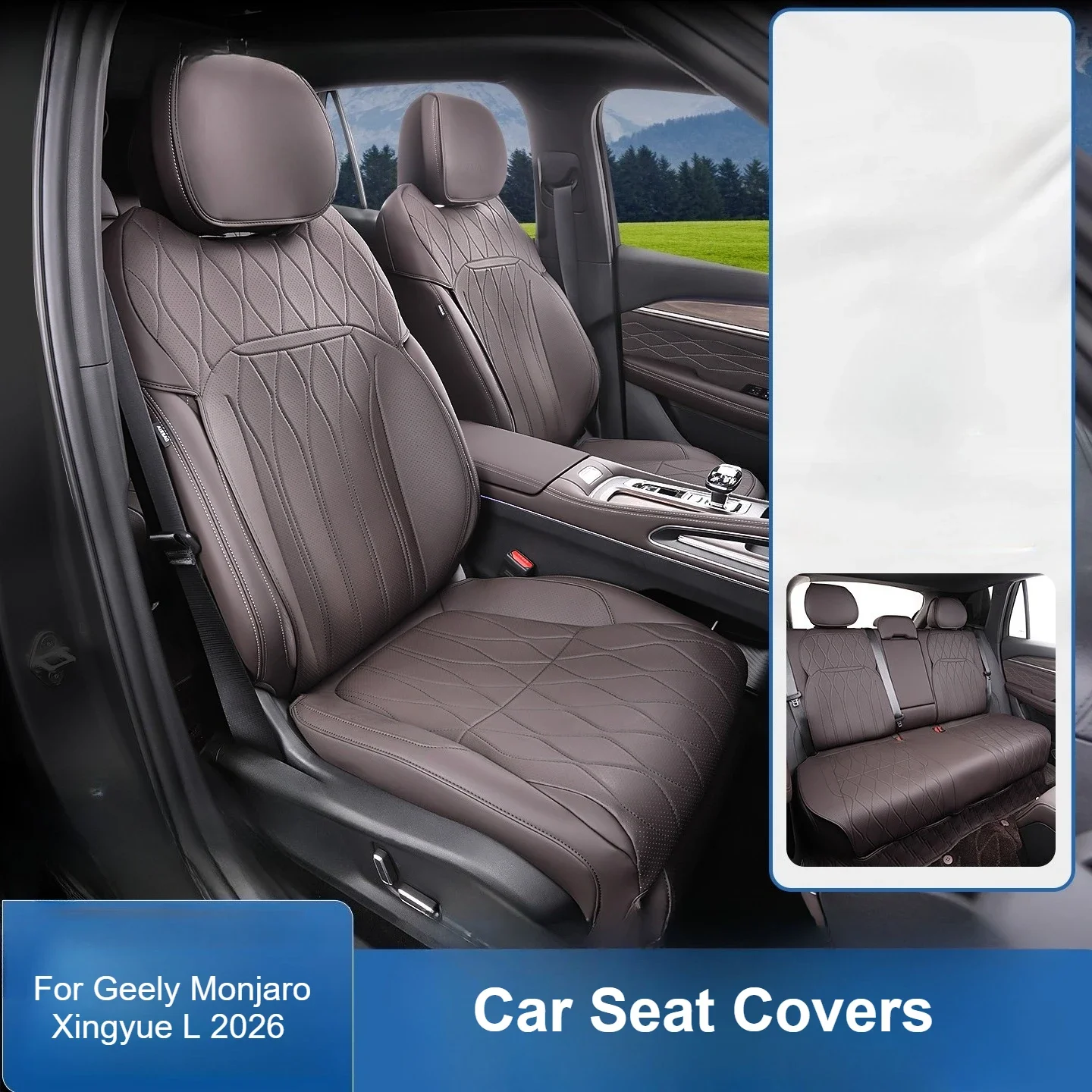 For Geely Monjaro Xingyue L Koleos 2025 2026 2027 Car Seat Cover Breathable Leather Half Pack Seat Cushion Protector Accessories