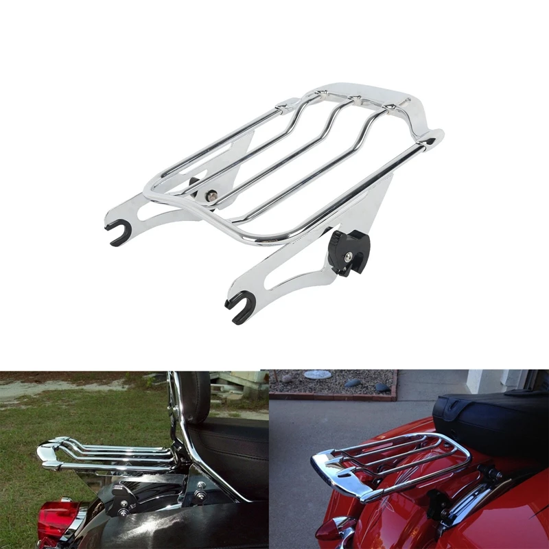 Detachable Sissy Bar Backrest Luggage Rack For Harley Touring Road King Electra Street Glide 2009-2024