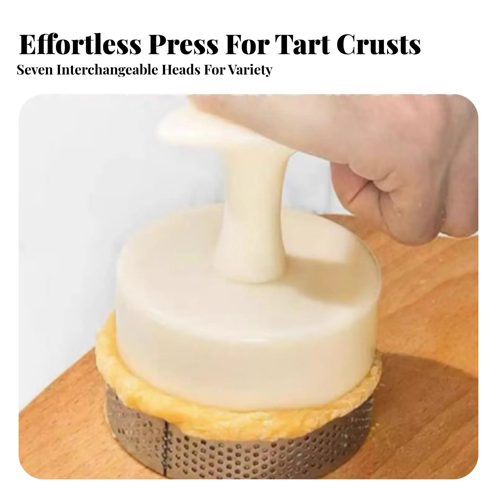 Nonstick Industrial Tart Mold PP Tart Crust Press for Homemade Dessert Baking Set