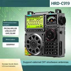 HRD-C919 Fever Receiver ABS Full Band Receiver Radio 5000mAh Medium Short Wave Antenna Stereo Radio