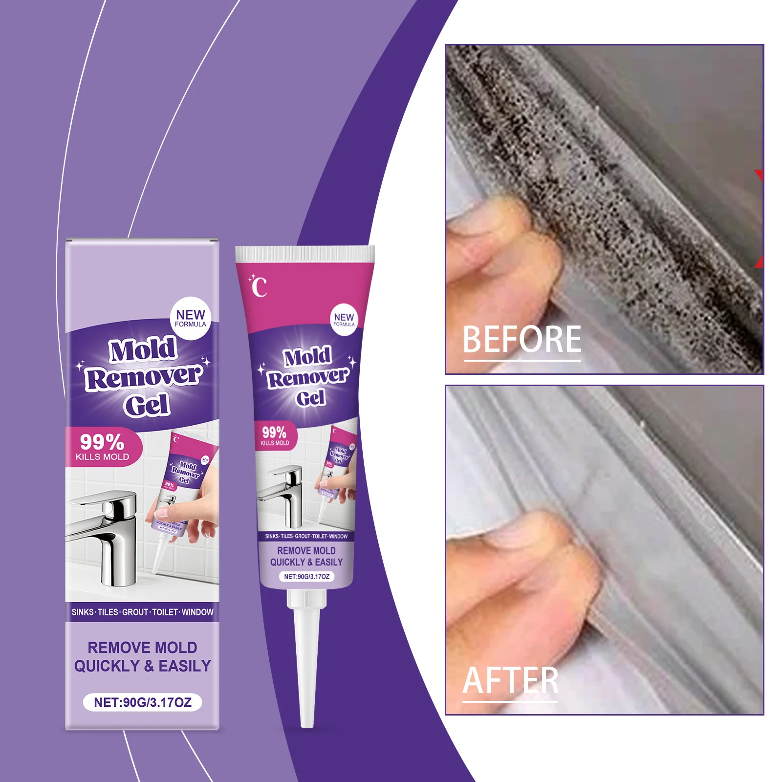Powerful Household Cleaner Gel For Wall Tiles Grout Sealant Bathroom Kitchen Sinks Clean Stain Remover Home Cleaning Solution