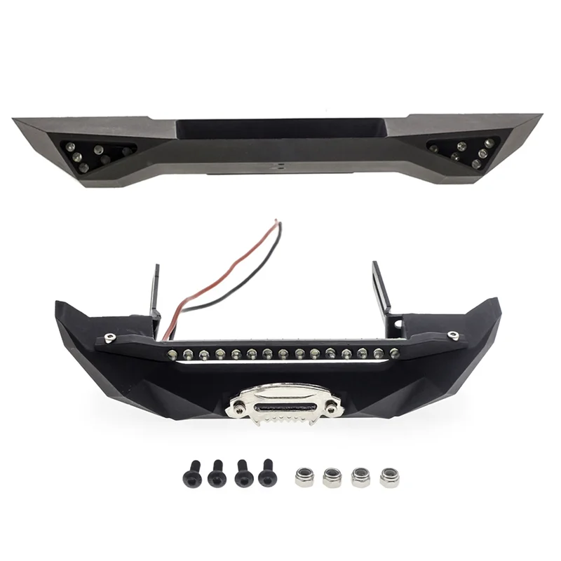 

B78B-For SCX10 90046 Climbing Car Wrangler Blade Front Bumper Front Bumper Metal Front And Rear Anti-Collision Alloy Bumper