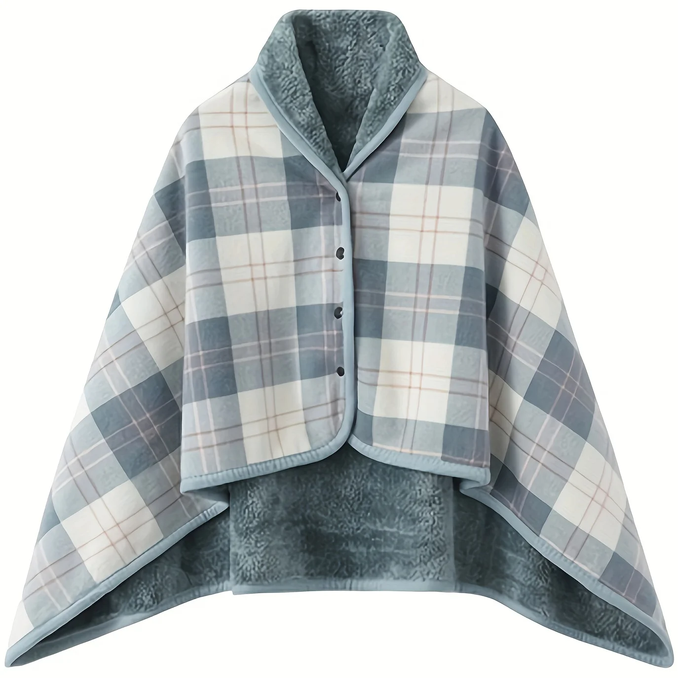 1Pc Multifunctional Shawl Double Layer Thick, Throw Fleece Blanket, Plaid Pattern, Polar Fleece, Autumn And Winter, Office