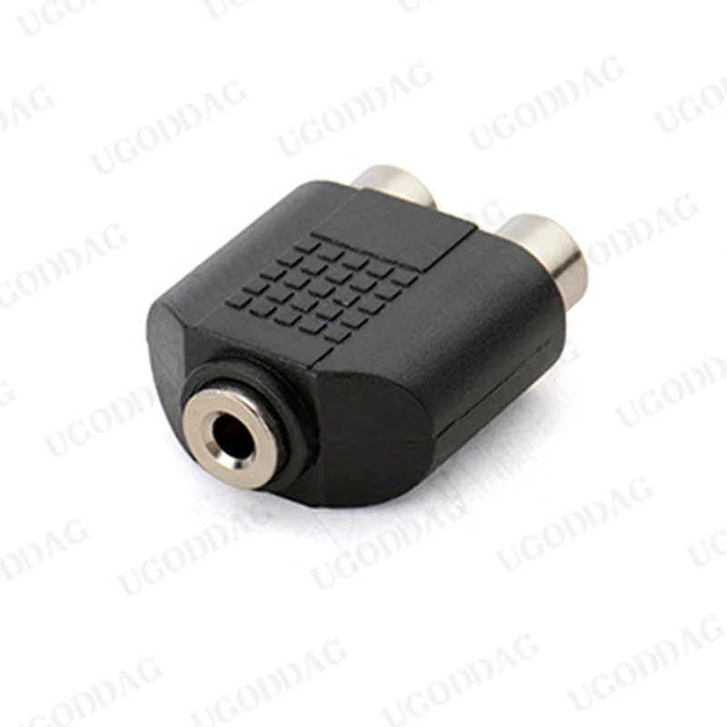 3.5mm Jack To 2 RCA Female to Female Audio Jack Connector Adapter