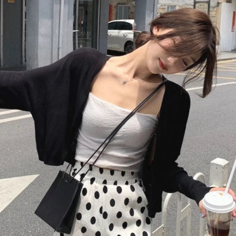 Cardigan Women Casual Minimalist Thin Summer Prevalent Sun Protection Korean Style Long-sleeve Harajuku Breathable 5-colors Ins