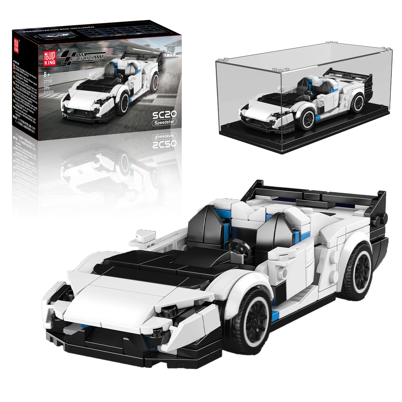 

Mould King MOC Racing Car 395pcs Brick Speed Toy Supercar Car HyperSport Building Blocks Vehicle Education Toy for Boys