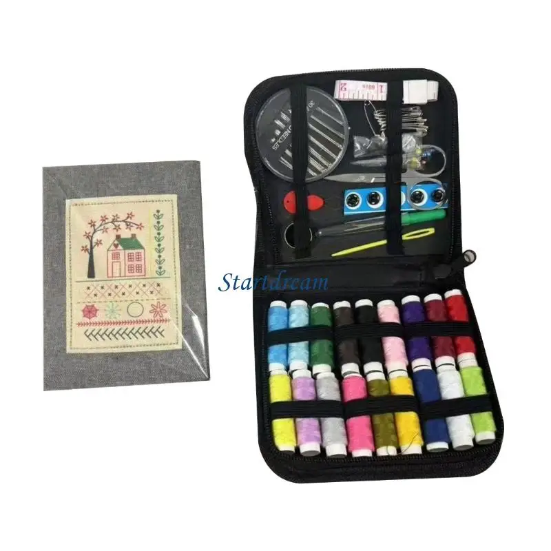 Embroidery Book Stitching Book with Needle Sewing Book Handmade Craft Sewing Tool for Sewing Techniques K92C