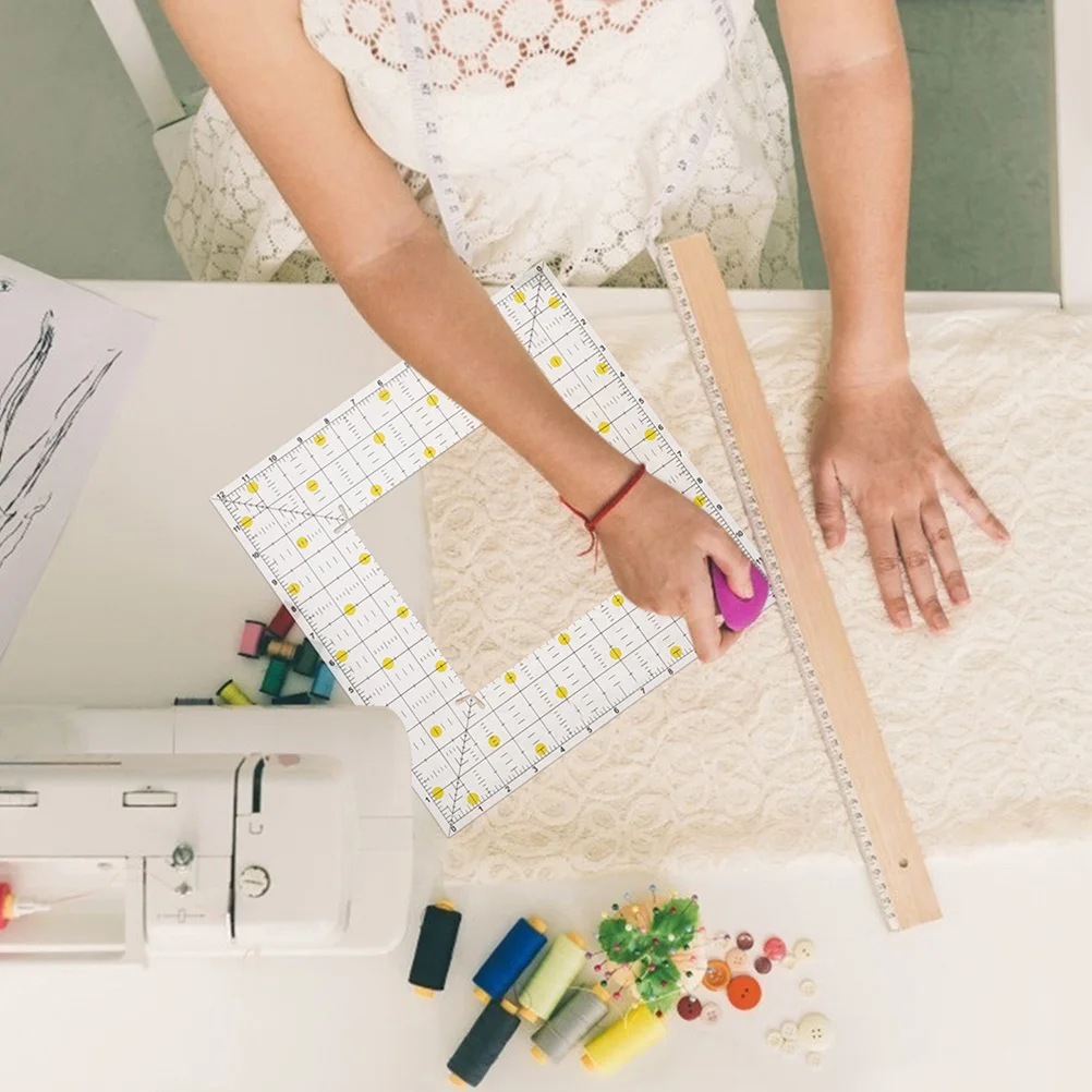 2 pezzi di righello patchwork in acrilico trasparente, forniture per quilting durevoli, righelli da cucito professionali per righello patchwork fai da te