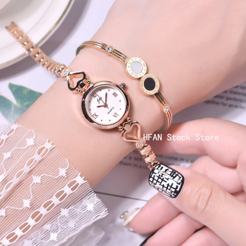 Relojes de pulsera de cuarzo simples para mujer, relojes de esfera pequeña, reloj de pulsera para mujer, regalo para niña