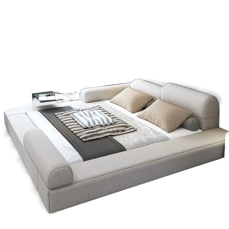 

King bed, double bed, tatami, modern fabric bed, master bedroom widening, 1.5/2.0, simple wedding, soft bed, new