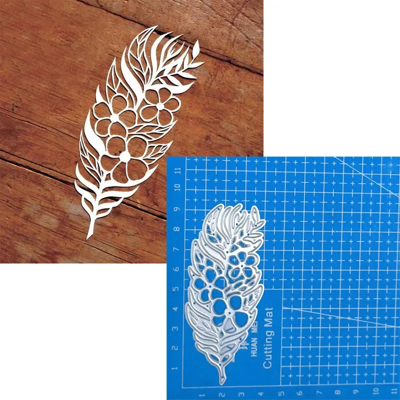 Feder Metall Stanzformen Scrapbooking Dekoration Papier Handwerk Form Punch Vorlage Präge Schablone 1PCS