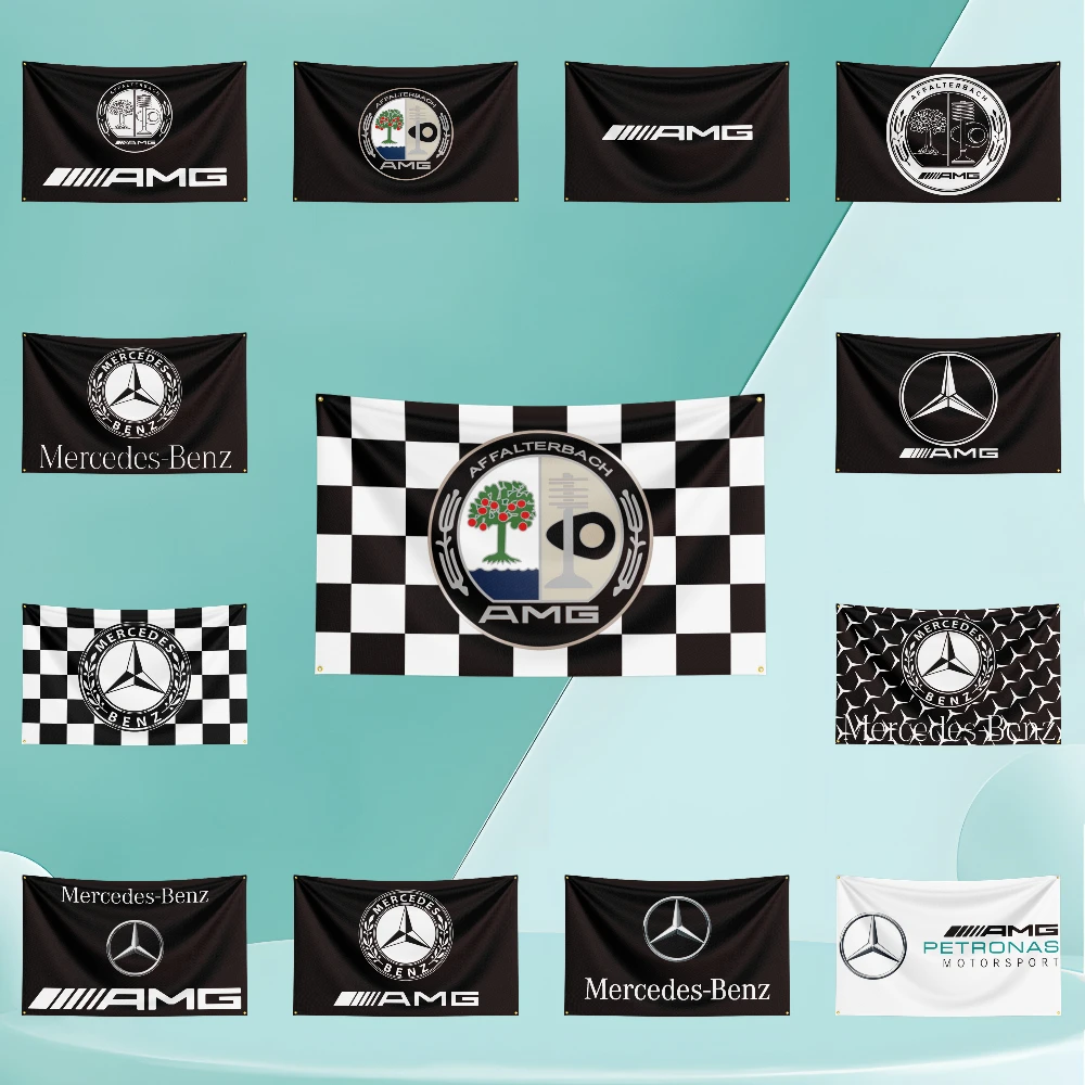 

3x5Ft M-Me-rc-ed-es Car Flags Custom Flags Banner Background Blanket for Workshop Car Garage Wall Art Out Door Tapestry Decor