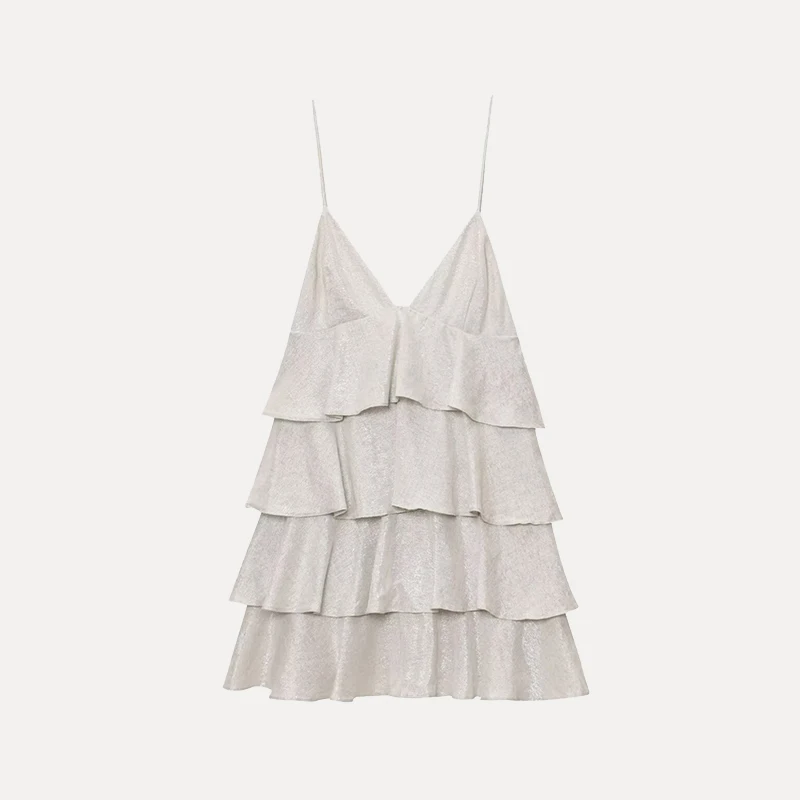 Z Ele cintura alta ort Dr Faionable em camadas decoração bolo saia Sle Svel verão Dr para mulheres