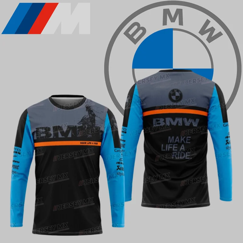 

New BMW Quick-drying Long-sleeved High-end Luxury BMW Brand Casual T-shirt Car Lover Gift Professional Cycling Suit Top Moto