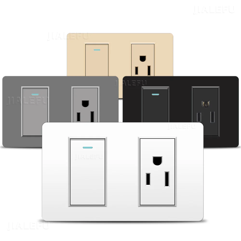 PC Fire Two Panel American Standard Socket Blank Switch Socket White, Gray, Black, Gold Four Colors Available