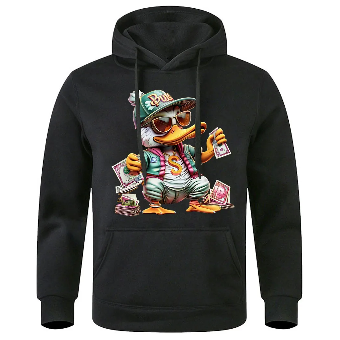 

Trendy Duck Counting Money Man Hoodie vintage Oversize Hoody Oversize Warm Sweatshirt Simple Autumn Casual Clothes