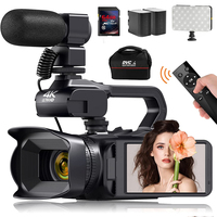 KOMERY 4K Professional Video Camera for Photography 64MP Ultra HD 18XDigital Zoom Camcorder YouTube Live Streaming Vlog Recorder