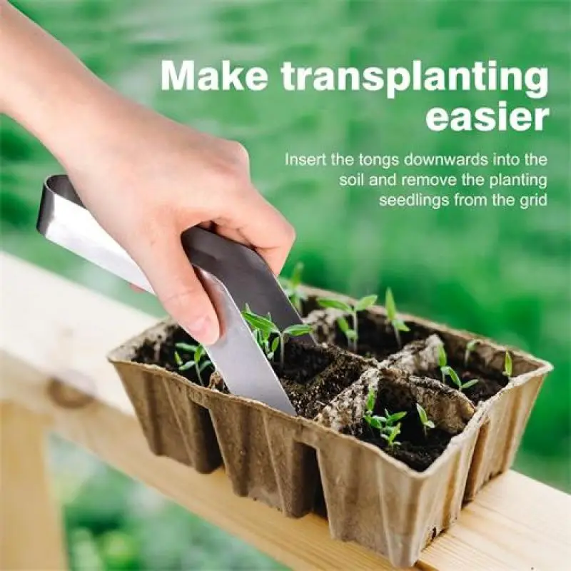 Stainless Steel Plant Transplantation Tongs Garden Seedling Transplant Tongs Durable Reduce Root Damage Tongs for Gardening