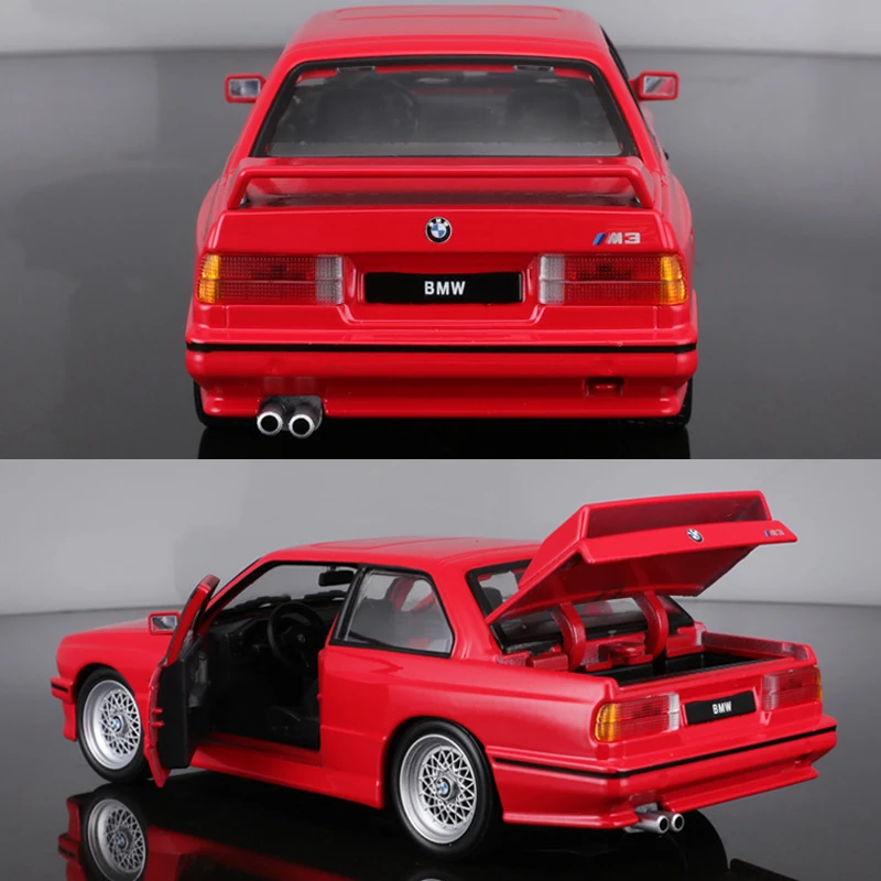 Bburago 1998 BMW M3 (E30) Sports Cars Model 1:24 Scale Alloy Static Die Cast Vehicles Collectible Model Car Toys For Adults