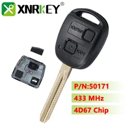 XRNKEY With Battery 50171 60030 Remote Car Key 433/304MHz 4D67 /4C / 4D68 For Toyota Camry Land Cruser 120 Prado TOY43 Bla