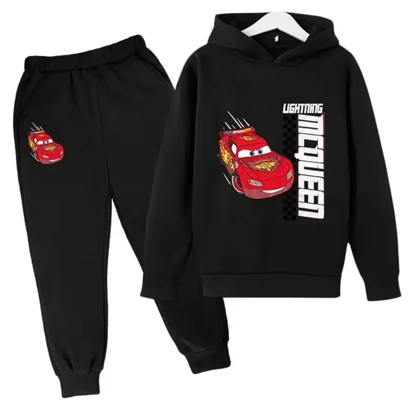 

Kids Spring and Autumn Hoodie Boys and Girls Hoodie Set 2-12 Years Old Kids Casual Outdoor Sports Top+Pants Printed Car Gift