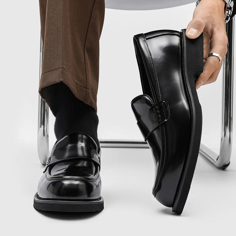 

Men's new loafers Minimalist gentleman luxury style Business or work office 38-46 Black plus size Adult daily suit shoes