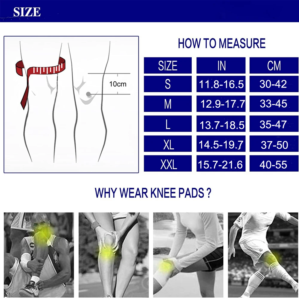 2 sztuk = 1 para kompresji wsparcie kolana Brace z rzepki żelowe podkładki i stabilizatory boczne-na ból stawów, bieganie, sport