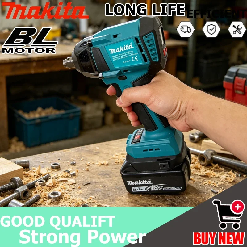 

Makita 21V Brushless Electric Wrench, 400N High Torque with Digital Display, Multifunctional Portable Electronic Power Tool