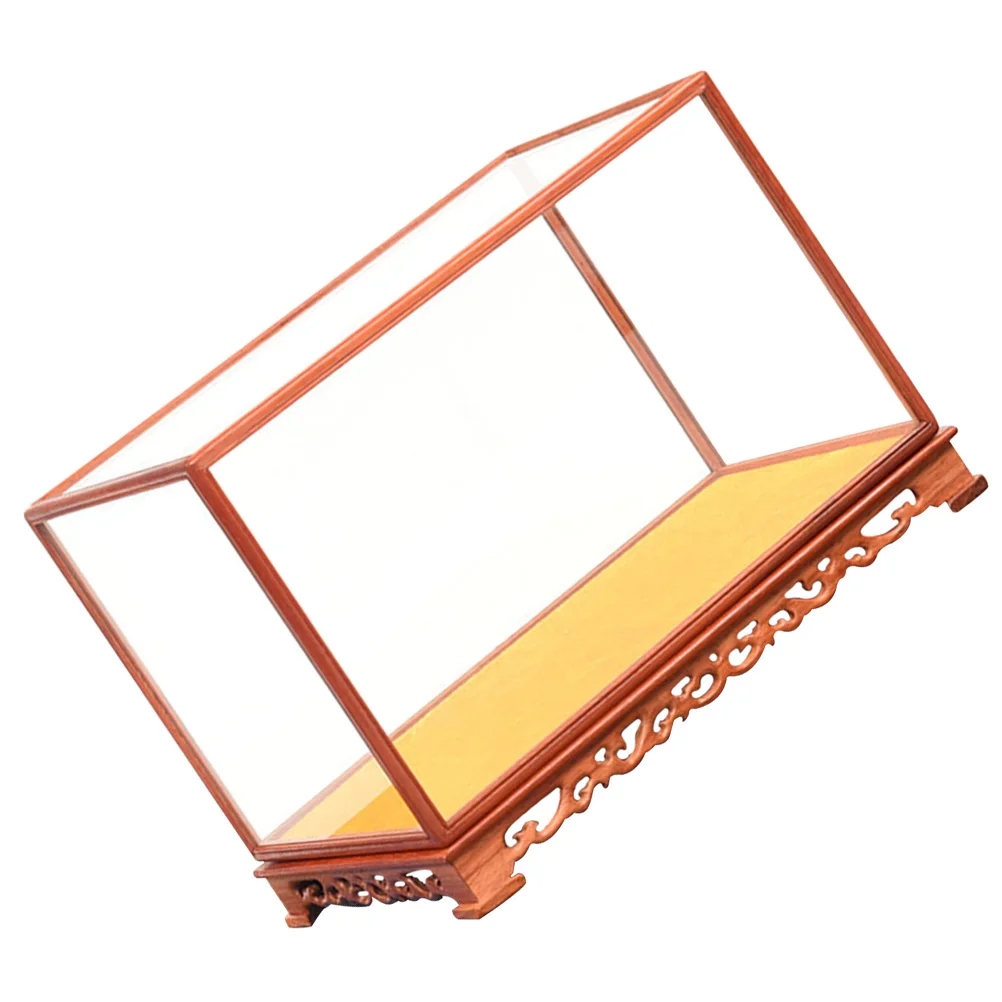 

Collectibles Display Case Protection Showcase Countertop Glass Buddha Statue Storage Box Transparent Craft Organizer